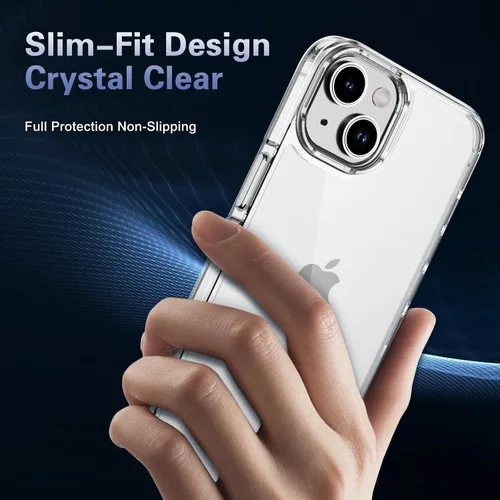 Miniatura 6 de Funda transparente para iPhone 13 con protector de pantalla y protector de lente Protección de grado militar 3 en 1, compatible con iPhone 13