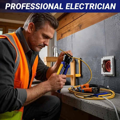 Miniatura 3 de haisstronica Juego de herramientas pelacables, autoajustable y manual de 10-24 AWG, pelacables eléctricos resistentes para reparación