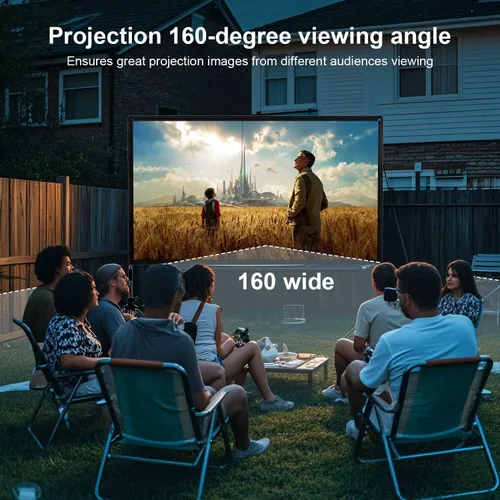 Miniatura 2 de Pantalla de proyector con soporte, de 120 pulgadas, portátil, para interiores y exteriores, pantalla de proyección trasera delantera, pantalla