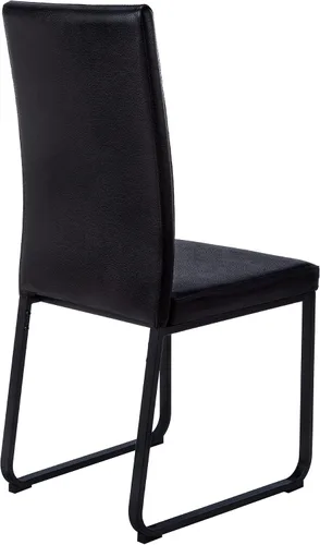 Miniatura 6 de Monarch Specialties I 1106 - Juego de 2 sillas de comedor, tapizadas, para cocina, comedor, aspecto de piel sintética, metal, negro, contemporánea