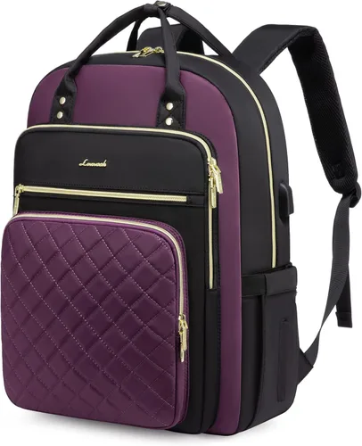 Miniatura 15 de LOVEVOOK Mochila para computadora portátil para mujer, mochila para trabajo de viaje, bolsa de computadora para enfermera, profesora, bolsa