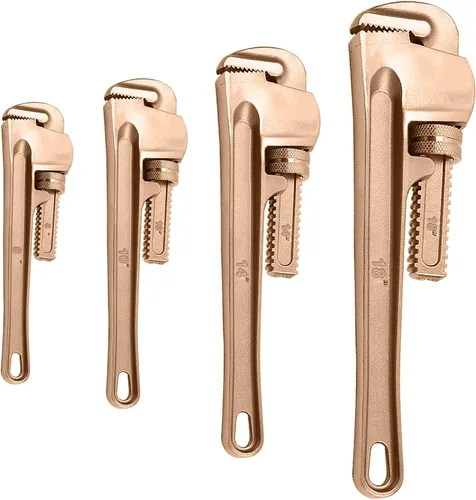 Miniatura 15 de WEDO Llave de tubo sin chispas (longitud 23.622 in, apertura máxima 2.953 in), llave de fontanería recta sin chispas, llave de seguridad sin Bronce