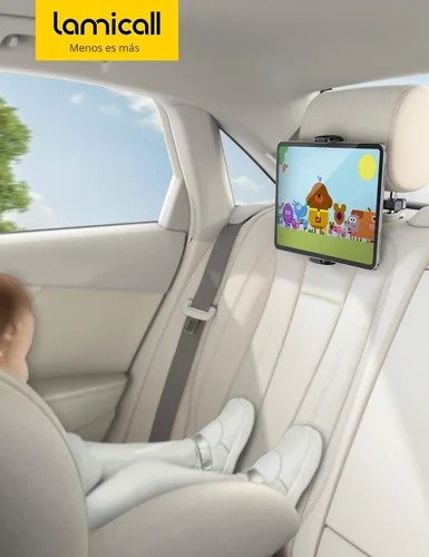 Miniatura 7 de Lamicall Soporte para tablet de automóvil, soporte para tableta con reposacabezas - Soporte de viaje para asiento trasero de automóvil para niños