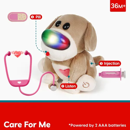 Miniatura 2 de TOP BRIGHT Kit de médico para niños pequeños de 3 a 5 años, juego de simulación con disfraz de veterinario rosa, kit de DR juguetes de vestir