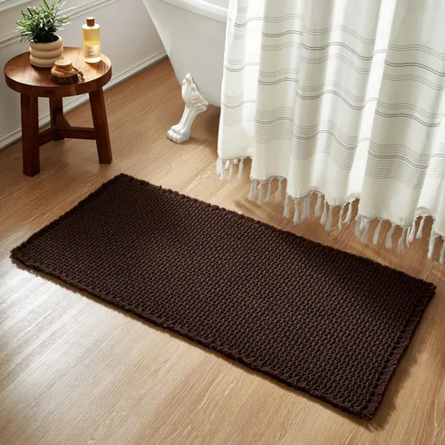 Miniatura 23 de TYUU Tapete de baño estilo gofre, tapete de baño bohemio, antideslizante, lavable, súper absorbente, de secado rápido, bonito tapete de baño