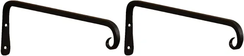Achla Designs Gancho recto para soporte de pared, 12 pulgadas (TSH-12) negro (paquete de 2)
