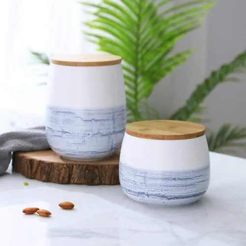 Miniatura 4 de Recipientes de cocina de cerámica para almacenamiento de alimentos con tapa hermética para granos de café, chutneys, harina de azúcar, especias