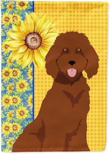 Miniatura 197 de Caroline's Treasures WDK5331CHF - Bandera de verano con diseño de girasoles rojos y blancos, manga grande, para porche, para colgar en la pared
