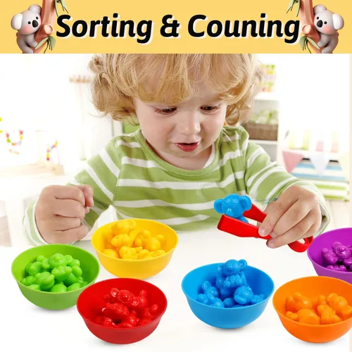 Miniatura 4 de Juguetes para contar koalas, juegos a juego con cuencos de clasificación, juguete de clasificación para niños pequeños, actividades de aprendizaje