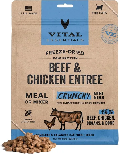 Miniatura 12 de Vital Essentials Comida Cruda Liofilizada de Conejo para Gatos tipo Comida o Mezclador, Trocitos Crujientes, 8 oz
