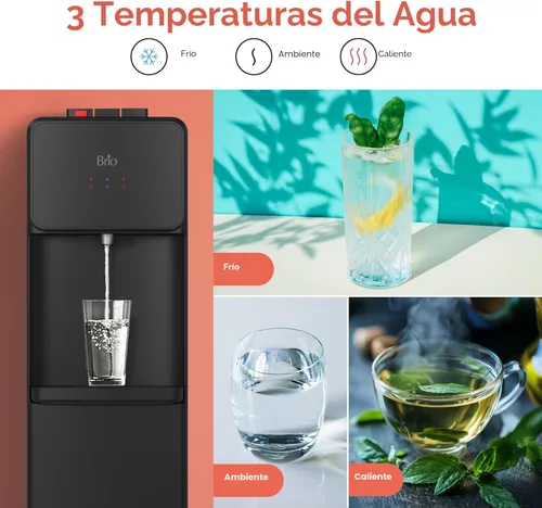 Miniatura 6 de Brio 130 Series despachador refrigerador de carga inferior para botellas de 5 galones, agua caliente, temperatura ambiente y fría, ideal