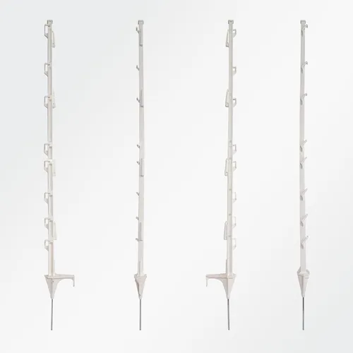 Miniatura 3 de Poste de Valla Step-in (Paquete de 50), 42 Pulgadas, con 12 Lengüetas para Sujetar Alambre y Cinta, Blanco