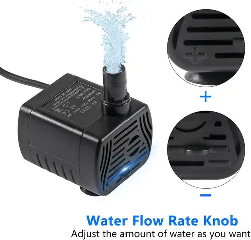 Miniatura 2 de 2 unids 3W Mini bomba de agua sumergible 50GPH pequeña fuente bomba para acuario tanque de peces fuente hidropónica característica de agua, fuentes