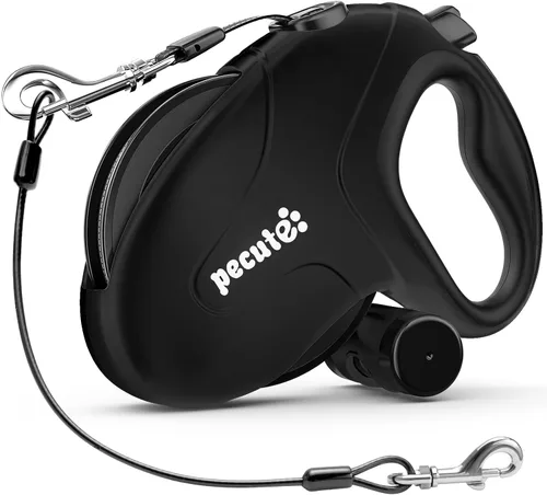 Miniatura 11 de Pecute Correa retráctil para perro de 32 pies con tiras reflectantes, sin enredos de 360°, control de un botón y material de nailon resistente