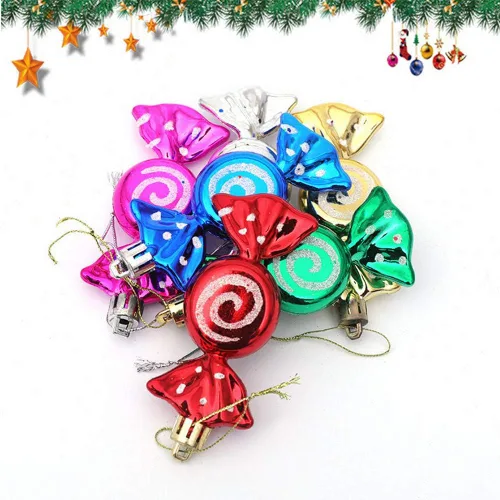 Miniatura 4 de Happyyami 12 adornos de piruleta de Navidad de plástico para decoración de árbol de Navidad, decoración colgante para el hogar y fiesta