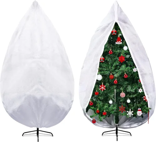 Onesing Bolsa de almacenamiento para árbol de Navidad, 9 x 4 pies, cubierta blanca a prueba de polvo para árbol de Navidad para almacenamiento Blanco