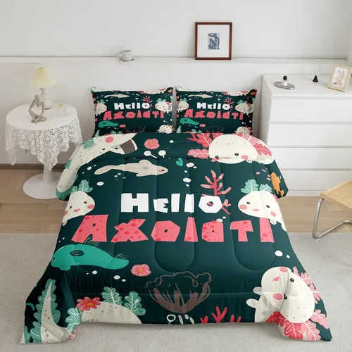 Miniatura 11 de Juego de ropa de cama de hurón tamaño individual para niños, diseño de dibujos animados de hurones para niños, bonito edredón acolchado de animales