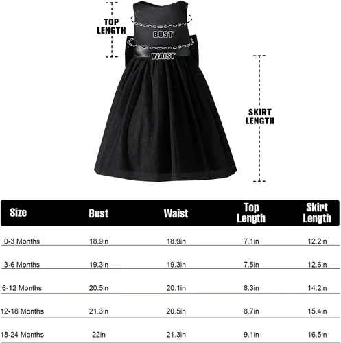 Miniatura 6 de OPAWO Vestidos negros para niña de flores para boda, vestido de Halloween, vestido de tul de encaje 3D satén princesa vestido de fiesta de bebé