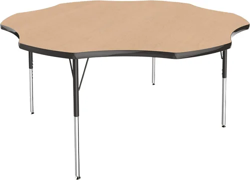 Miniatura 63 de FDP Clover Mesa de Actividades Escolar y de Oficina (48 x 48 pulgadas), patas estándar con deslizadores giratorios para entornos de asientos