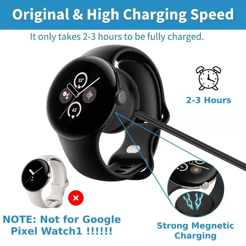 Miniatura 4 de Paquete de 2 cables de carga USB C para Google Pixel Watch 2/3 y Fitbit Sense/Versa 3/4 (3.3 pies, 4 pines), no para Pixel Watch 1