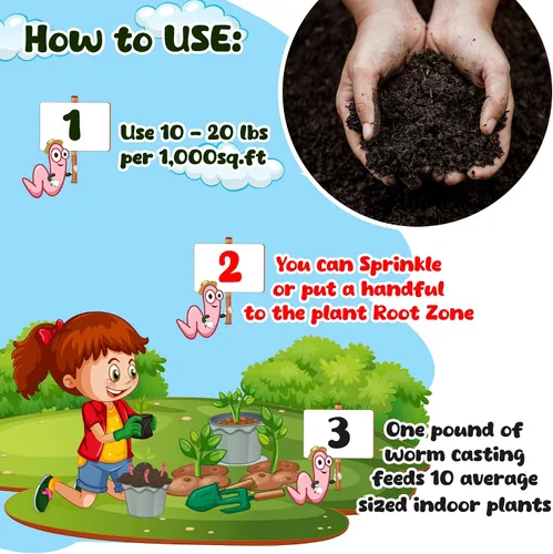 Miniatura 5 de Fundición de gusano orgánico para plantas de 8 onzas – Vermicast de gusanos rojos para compostaje – Enmiendas del suelo y tierra de jardinería