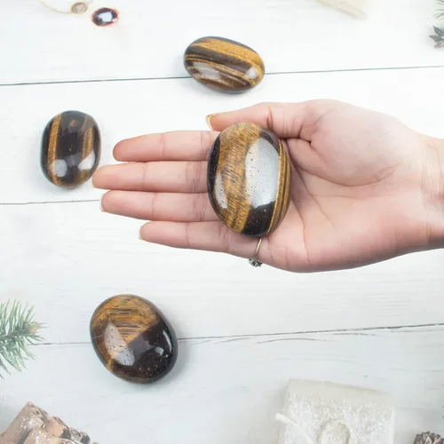 Miniatura 9 de Crocon® Piedra de palma grande de ojo de tigre de 1.969 in, más de 900 quilates, piedras de bolsillo para equilibrio natural de chakras, piedras