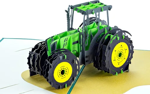 Miniatura 3 de WOWPAPERART Tractor - Tarjeta de felicitación desplegable 3D para todas las ocasiones, cumpleaños, amor, felicidades, buena suerte, aniversario