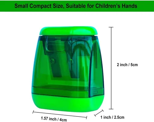 Miniatura 4 de BOPART - Sacapuntas manuales de colores a granel, 24 sacapuntas de mano pequeños con doble agujero con tapa para niños y adultos en el aula