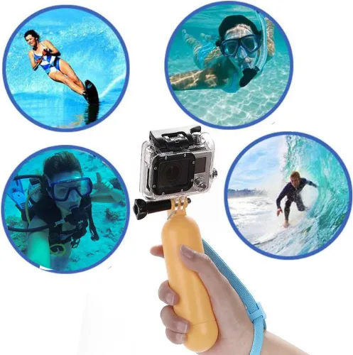 Miniatura 8 de Monopod flotante de mano flotante para GoPro Hero 6/5/5 sesión/4 sesión/4/3+/ 3/2/1, SJ4000/SJ5000, con tornillo de mango largo y correa de muñeca