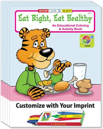 Miniatura 8 de ZOCO Coma bien, come sano – Libros para colorear de nutrición (paquete de 50 unidades, con crayones) – Folletos médicos – Juegos y actividades