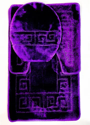 Miniatura 9 de WPM WORLD PRODUCTS MART Juego de 3 alfombras de baño con patrón de alfombra de baño (20 x 32 pulgadas)/alfombrilla de contorno grande