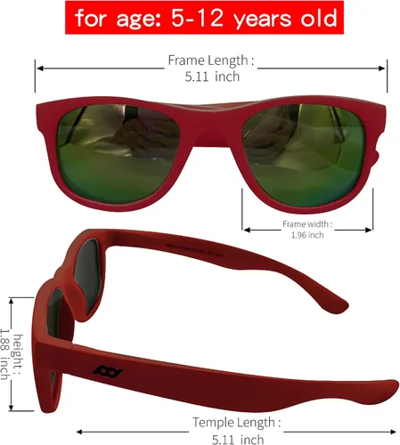 Miniatura 26 de XII WY - Lentes de sol polarizados con protección UV y goma flexible para niños y niñas