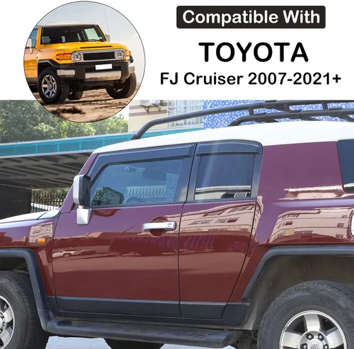 Miniatura 2 de Protectores de lluvia para ventana lateral de automóvil, deflectores compatibles con Toyota FJ Cruiser 2007-2021 para ventana de canal delantero
