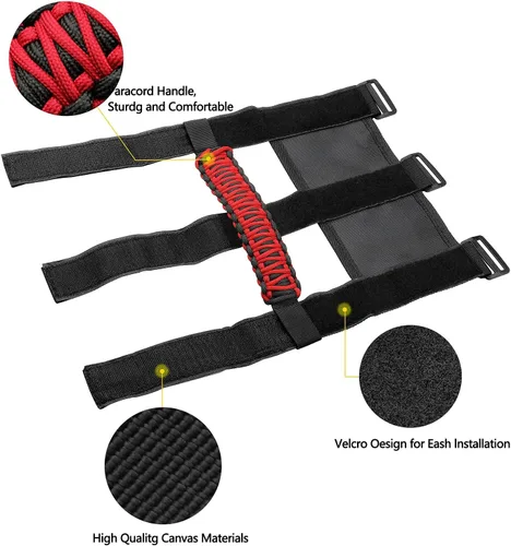 Miniatura 4 de 4 asas de agarre de barra antivuelco compatibles con Jeep Wrangler JLU JK JKU TJ YJ LJ JT JL y Gladiator JT 1987-2021 UTV y ATV, se adapta a barras