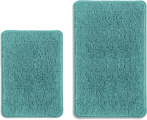 Miniatura 100 de Alfombra de baño pequeña de 12 x 18 pulgadas, lavable y absorbente, antideslizante, alfombra de baño de felpilla gruesa y suave para baño, ducha