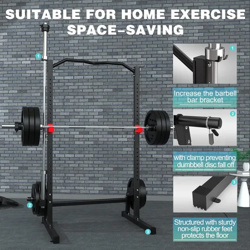 Miniatura 4 de Power Cage Rack ajustable en altura para sentadillas, gimnasio en casa, torre de energía multifunción para dominadas, soporte de entrenamiento