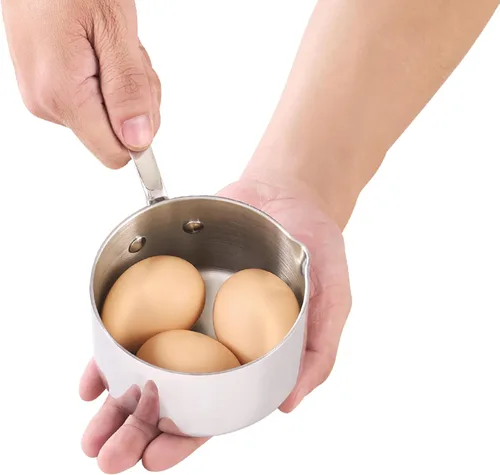 Miniatura 11 de Cooks Standard Calentador de mantequilla de acero inoxidable de 0.15 cuartos de galón, sartén pequeña recubierta de varias capas, 4.7 fl oz, mini