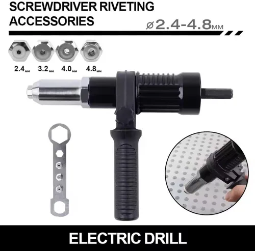 Miniatura 2 de Kit adaptador de pistola remachadora eléctrica profesional, adaptador de pistola remachadora eléctrica de grado profesional 2026 con mango