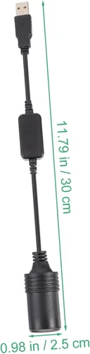 Miniatura 6 de SHOWERORO Adaptador convertidor de enchufe USB a encendedor con circuito de impulso de 11.81 pulgadas, cable de 12 V, fuente de alimentación