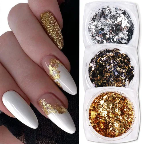 Miniatura 6 de Arte de uñas holográfico de ópalo con purpurina en polvo, pigmento iridiscente, cristal de hielo, paillettes de sirena, lentejuelas brillantes