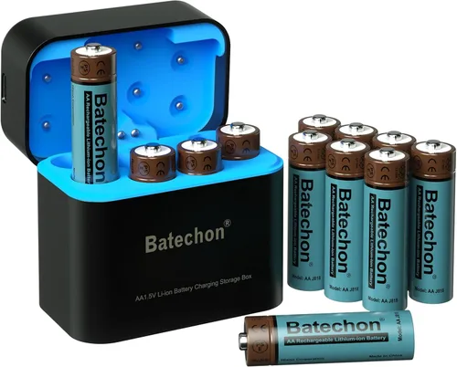 Miniatura 7 de 2 baterías de litio recargables AA, batería AA de 1.5 V 3700 mWh, recargable, compatible con cámara de rastro y controlador de juego, etc.