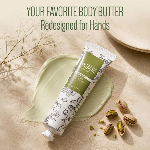 Miniatura 2 de Pistaché Skincare Crema de manos con aceite de pistacho Hidratante y nutritiva con vitamina E Hidratante de larga duración para manos, uñas