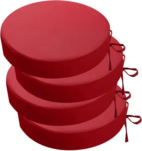 Miniatura 23 de idee-home Juego de 2 cojines de silla al aire libre, cojines de silla de patio de 19" x 19" x 3" gruesos impermeables con lazos para muebles