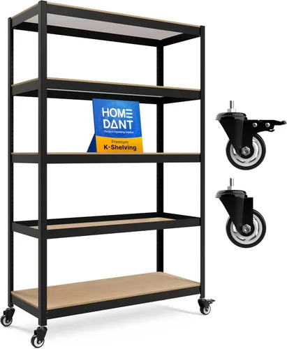 Miniatura 28 de HOMEDANT House Carrito Rodante de Metal de 24.4" con 5 Niveles, Estantería con Rodajas de Servicio Pesado Laminadas, Unidad de Estantería
