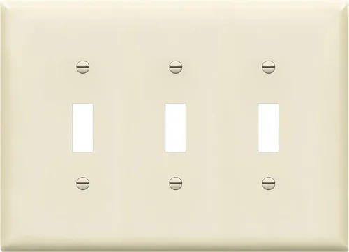 Miniatura 11 de ENERLITES Placa de interruptor triple para pared, placa para interruptor de palanca, acabado brillante, tamaño estándar de 3 posiciones 4.50" x Gris