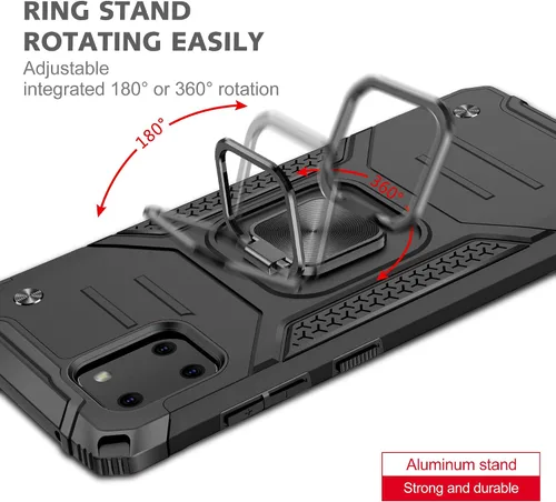 Miniatura 5 de Asuwish Funda para teléfono Samsung Galaxy Note 10 Lite con protector de pantalla de vidrio templado y soporte de anillo delgado híbrido protector