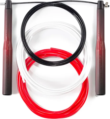 Miniatura 10 de Paquete de cuerda de salto de velocidad 3 cables para interiores, exteriores y trucos Fabricado en Estados Unidos Cuerda de saltar de alta