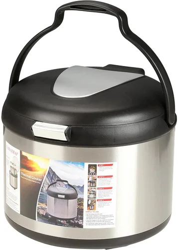 Miniatura 5 de Tayama Olla térmica de acero inoxidable, negro, 5 cuartos de galón.