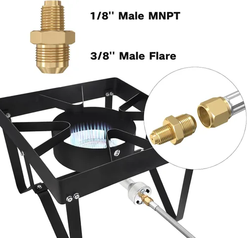 Miniatura 8 de Regulador de propano de alta presión ajustable de 5 pies 0-30 PSI con medidor, indicador de flujo de gas de 0~60 PSI, manguera de propano de acero