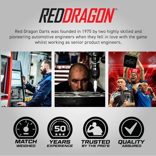 Miniatura 6 de RED DRAGON Razor Edge Negro 20g, 22g, 23g, 24g, 26g, 28g Dardos de punta de acero o 18g de punta suave de tungsteno con vuelos y cañas